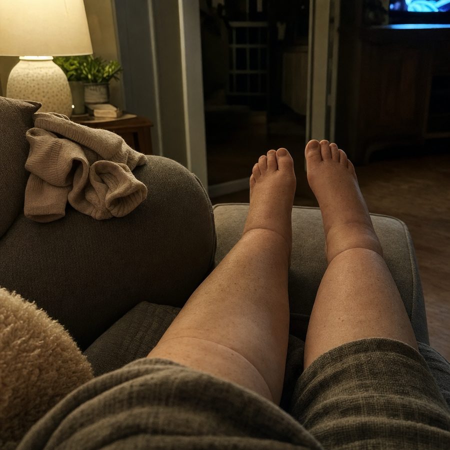 Heavy legs in the evening after the socks come off