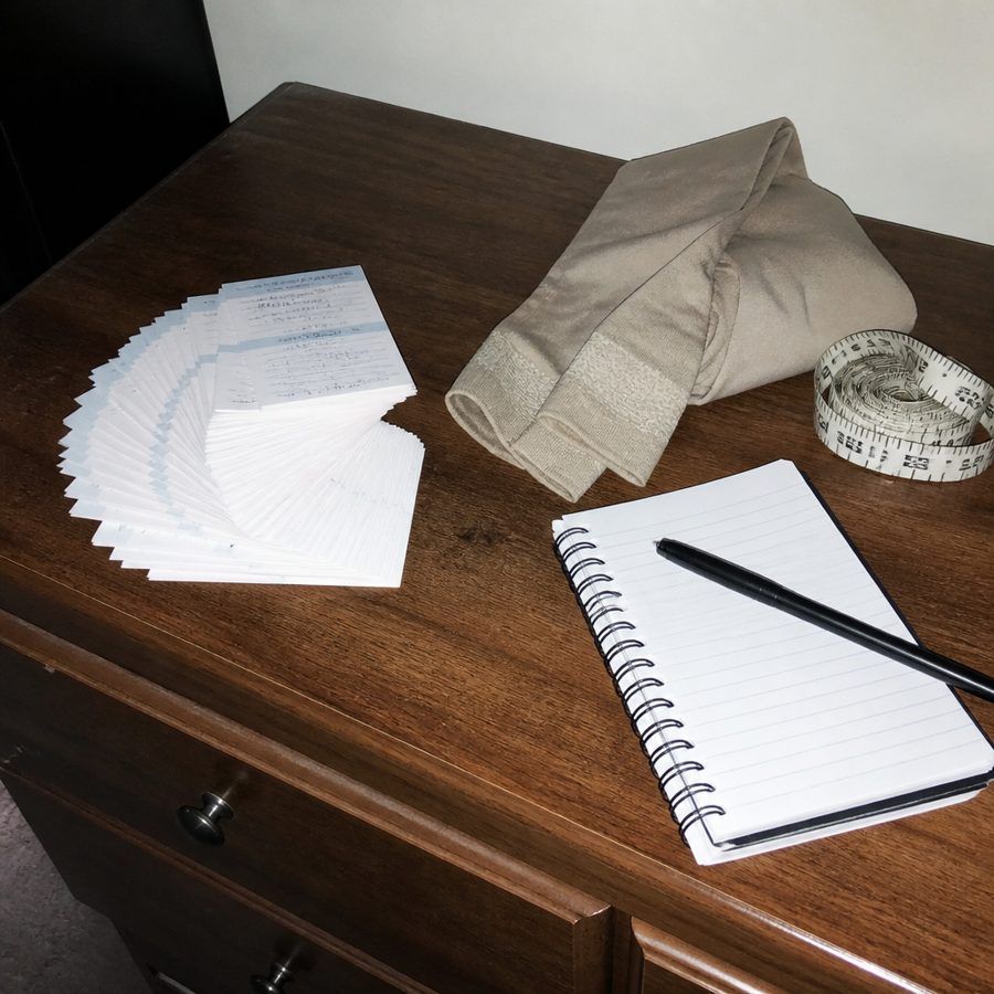 Receipts, appointment cards and worn-out compression stockings